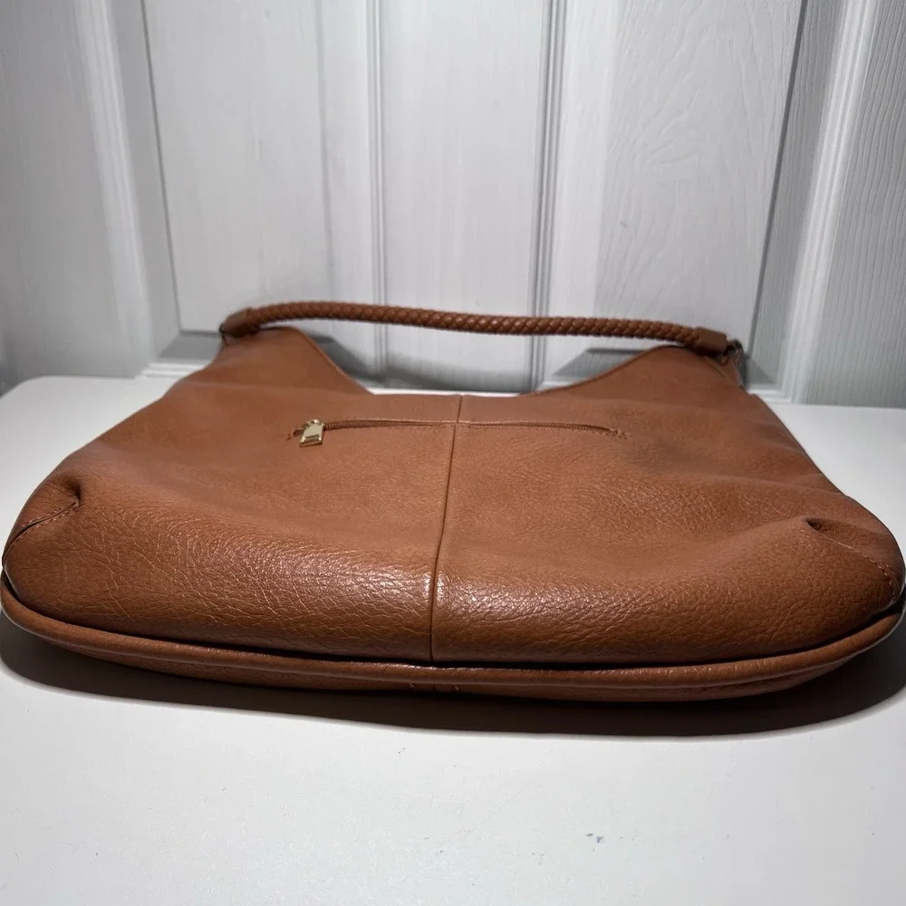 Antik Kraft Camel Slouch Hobo Shoulder Bag Vegan‎ Braided Handle